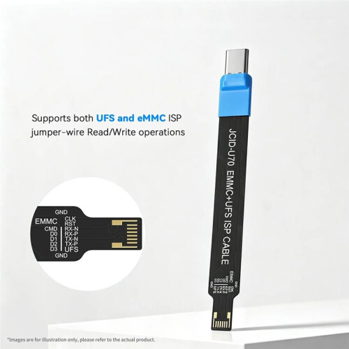 JCID U70 UFS + EMMC ISP Cable for NAND Supports Both UFS and EMMC ISP Jumper-Wire Connection Workflows Tool 1