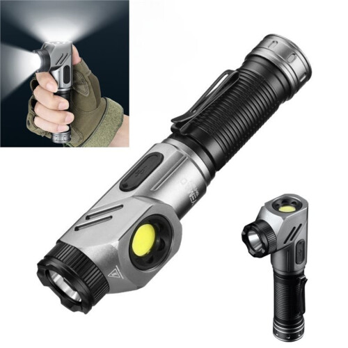 Portable Rotating Magnetic LED Flashlight 90-Degree Adjustable Corner Rechargeable Work Torch for Camping and Hiking 2