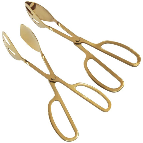 2er-Pack Goldene Salatzangen, 26 cm