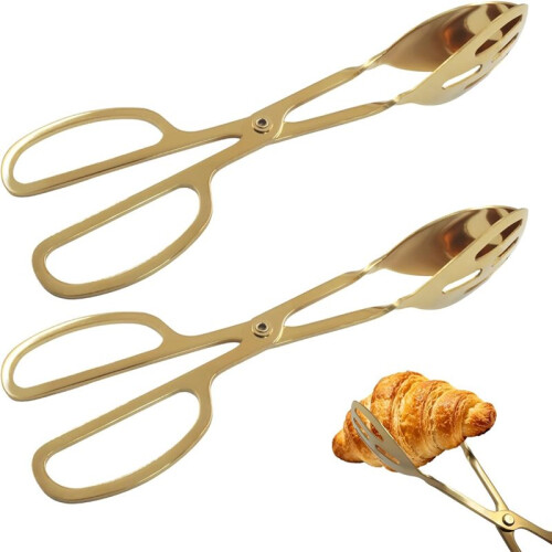 Set van 2 Gouden Saladetangetjes, 26,4 cm 2
