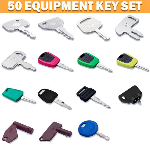 50 Heavy Equipment Keys Master Set, Construction Contractor Ignition Keys for CAT  Case  JCB 1