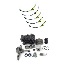 5 Pcs Replacement Fuel Hose Pipe Tank Filter & 1 Set 42.5MM Cylinder Piston Engine Motor Rebuild Kit