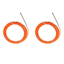 2PCS 4mm Orange Guide Device Nylon Electric Cable Push Pullers Duct Snake Rodder Fish Tape Wire, 5 Meter & 15 Meter