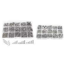 1 Set Button Hex Socket Cap Bolts Screws with Nuts & 1 Set Flat Washer and Lock Washer Assortment Set