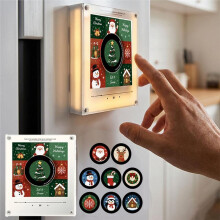 Christmas Automatic Singing Magnetic Fridge Magnet Rotary Disc Night Light NFC Induction Xmas Refrigerator Magnetic Disc