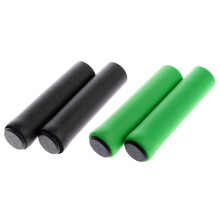 2 pair Handle Bar Grips Scooter BMX MTB Mountain Bike Bicycle Cycle Ultralight Silicone - Green & Black