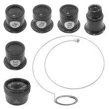 6 Pcs Jewelers Loupe with Holder, 3X/5X/10X/15X/20X/30X Magnifier, 36mm Lens, Portable Eye Loop for Jewelry