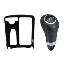 Central Console Water Cup Holder Cover for C Class W204 08-13 & Gear Shift Knob Leather Boot Gaitor Cover