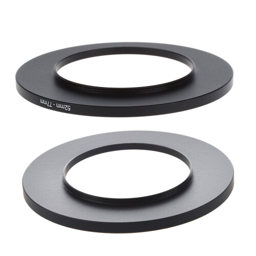 2Pcs Camera Lens Filter Step   Adapter Black - 49Mm-77Mm & 52Mm-77Mm