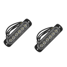 2 Pcs 12V-24V 6LED Light Flash Emergency Car Vehicle Warning Strobe Flashing, & White