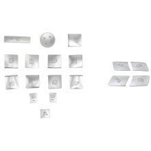 14 Pcs Inner Door Armrest Window Button Trim Cover & 4 Pcs Door Lock Unlock Buttons Cover Stickers