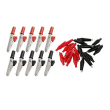 20 Pcs Black Red Soft Plastic Coated Testing Probe Alligator Test Clip & 10Pcs 2.0Mm Solder Wick Remover Desoldering(2Set)