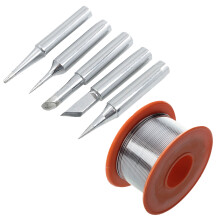 Tin Lead Solder Core Flux Soldering Welding Solder Wire Spool Reel 0.8mm 63/37 & P36 Soldering Station Conical Bevel 60W Solder Iron Tip 5pcs