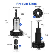 Kit de Limpeza de Cubo de Roda com Discos Abrasivos e Adaptadores de 1/2", para Furadeira Elétrica e Chave de Impacto de 1/2"