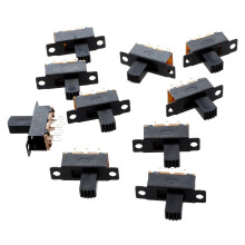 20pcs 5V 0.3 A Size Black SPDT Slide For Small DIY Power Electronic Projects & 10 Pcs 6 Pins 2 Positions DPDT / Slide