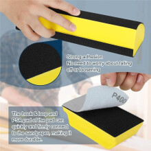 7Pcs Hand Sanding Block Set with 20 Sandpaper Hook & Loop PU Foam Blocks 80/120/180/240 Grit for Auto Body, Woodworking