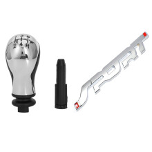 5-Speed Manual Car Shift Knob with SPORT Logo Emblem Car Trunk Badge 3D Sticker