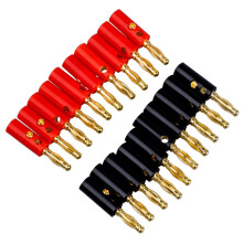 10 Pcs 3.8Mm Thread 4Mm Banana Plug Socket Binding Post Replacement & 10 Pcs 50Mm Plastic Handle Test Probe Metal Alligator Clips(2Set)