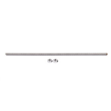 1x 320mm x M8 Stainless Steel Thread Bar Stock Rod Silver Tone & 5x Black Star Grip Knobs, Female Thread Diameter 8mm