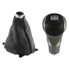 1 Pcs Car Gear Gaiter Shift Shifter Boot Manual Pu Leather & 1 Pcs Shift , 5 Speed Gear Shift Knob