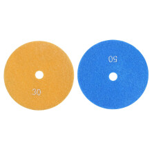 2 Pcs 5 Inch 125Mm Wet Diamond Polishing Pads Marble Granite, Grits 50 & Grits 30