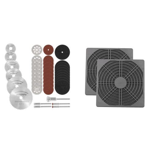 41 Pcs Rotary Cutting Wheels Tool Kit 2 Pcs Dustproof Blower Guard ABS Computer Ventilator Grill 120mm Fan Filter
