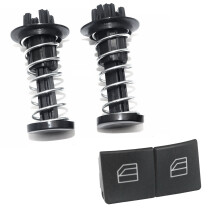 2 Set Car Accessories: 1 Set Hood Catch Spring 2048800127 & 1 Set Front Left+Right Window Repair Button Caps