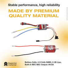 RC Brushed Motor, 540 High Torsion Low Noise Motor 75T-4000rpm 3.17mm D Daxis with 60A Brushed ESC for RC Car
