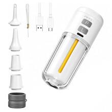Pompe à Air pour Articles Gonflables avec Lampe de Camping, Pompe Électrique 2000 MAh pour Matelas Pneumatique, Sacs de Rangement Sous Vide