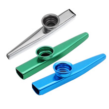 Kazoo Aluminum Alloy Metal With 5 Pcs Gifts Flute Diaphragm For Children Music-Lovers, Green &  & Silver(3Set)