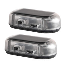 2 Pcs Car Solar Power Simulated Dummy Alarm Warning Anti-Theft Led Flashing Security Light Fake Lamp & Red