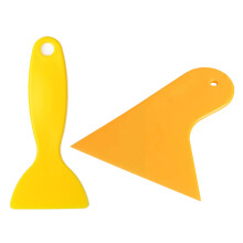 2 Pcs Yellow Plastic Car Scraper : 1 Pcs Foils Cleaner Scraper Air Bubble Remover Stickers Install Tools & 1 Pcs Auto Car Window Sticker Film Scraper