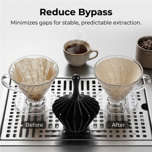 Filter Paper Presser Ribbed Dripper Paper Press Coffee Filter Press Rounded Handle for Coffee Ground Filtration
