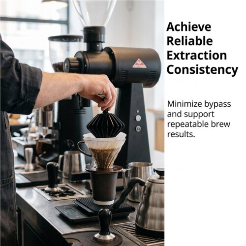 Filter Paper Presser Ribbed Dripper Paper Press Coffee Filter Press Rounded Handle for Coffee Ground Filtration 2