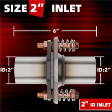 Auspuffflansch 2" Inneneinlass Schnellkupplung mit Flexiblen Federn, Inklusive Schrauben und Dichtungen, Hochwertiger Edelstahl 409L