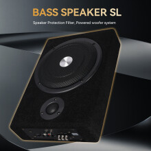 Podofo Système de Subwoofer Actif pour Voiture, 8 pouces, 600W, Ultra-mince, Installation Directe