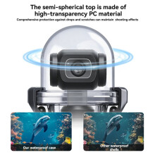45M/148FT Waterproof Dive Housing Case for Osmo Pocket 4, Waterproof Dome Housing, High-Transparent PC Shell