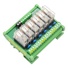 6-Kanalig Gränssnittsrelämodul 1NO+ 1NC DIN-Skenemontering G2R-1-E 16A INGÅNG 12V 24V PNP NPN
