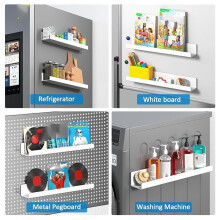 2 Magnetische Bücherregale für Whiteboards, Robuste Magnetregale, Tragkraft Je 4,5 Kg, Organizer Aus Transparentem Acryl