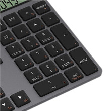 Ergonomic Dual Mode Wireless Numeric Keyboard with Display Calculator 2in1 Wireless Number Keypad White