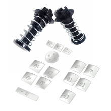 2 Pcs Hood Catch Spring Safety 2048800127 with Inner Door Armrest Window Button Trim Cover Sticker
