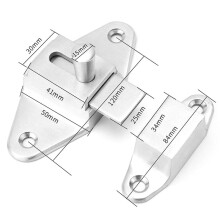 3X Bolt Room Door Lock Buckle Anti-Theft Lock Door Bolt Aircraft Heavy Duty Slide Latc Thickened 304 Stainless