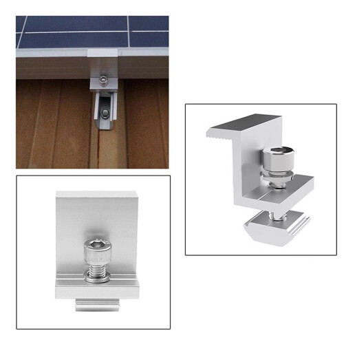 30x Solar Panel Adjustable Bracket Clamp PV Bracket Mounting Clip Solar End Clamp 30mm for Fixing Solar Panel 2