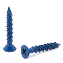 500PCS 3/16 X 1-1/4In Flat Concrete Diamond Point Screw Anchor for Anchoring to Masonry