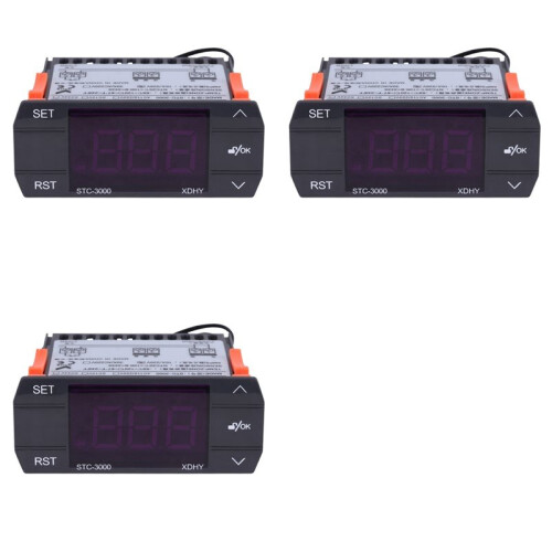 3X STC-3000 Digital Temperature Controller Thermostat with Sensor 110-220V 30A 1