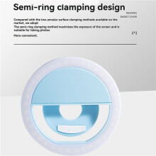 2X Rechargeable LED Selfie  Light with 3-Level Adjustable Brightness Portable Mobile Phone Lens Selfie Lamp