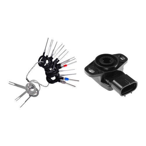 14Pcs Car Electrical Wiring Crimp Connector Extractor Puller Release Pin Kit (Silver) & 1 Pcs Throttle Sensor 1