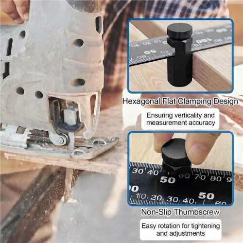 Tall Stair Gauges for Framing Square with Holder&Carabiner Knobs,Versatile Circu 2