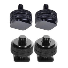 2Pcs 1/4 Inch-20 Hot Shoe Mount Adapter Tripod Screw To Flash Hot Shoe for Dslr Camera Rig & 2Pcs with Hot Shoe Mount Adapter 360