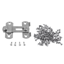 1Set Hasp METAL Hasp Lock Sliding Door Lock for Window Cabinet Fitting & 100X Stainless Steel Flat Self-Tapping Screw 12X3mm